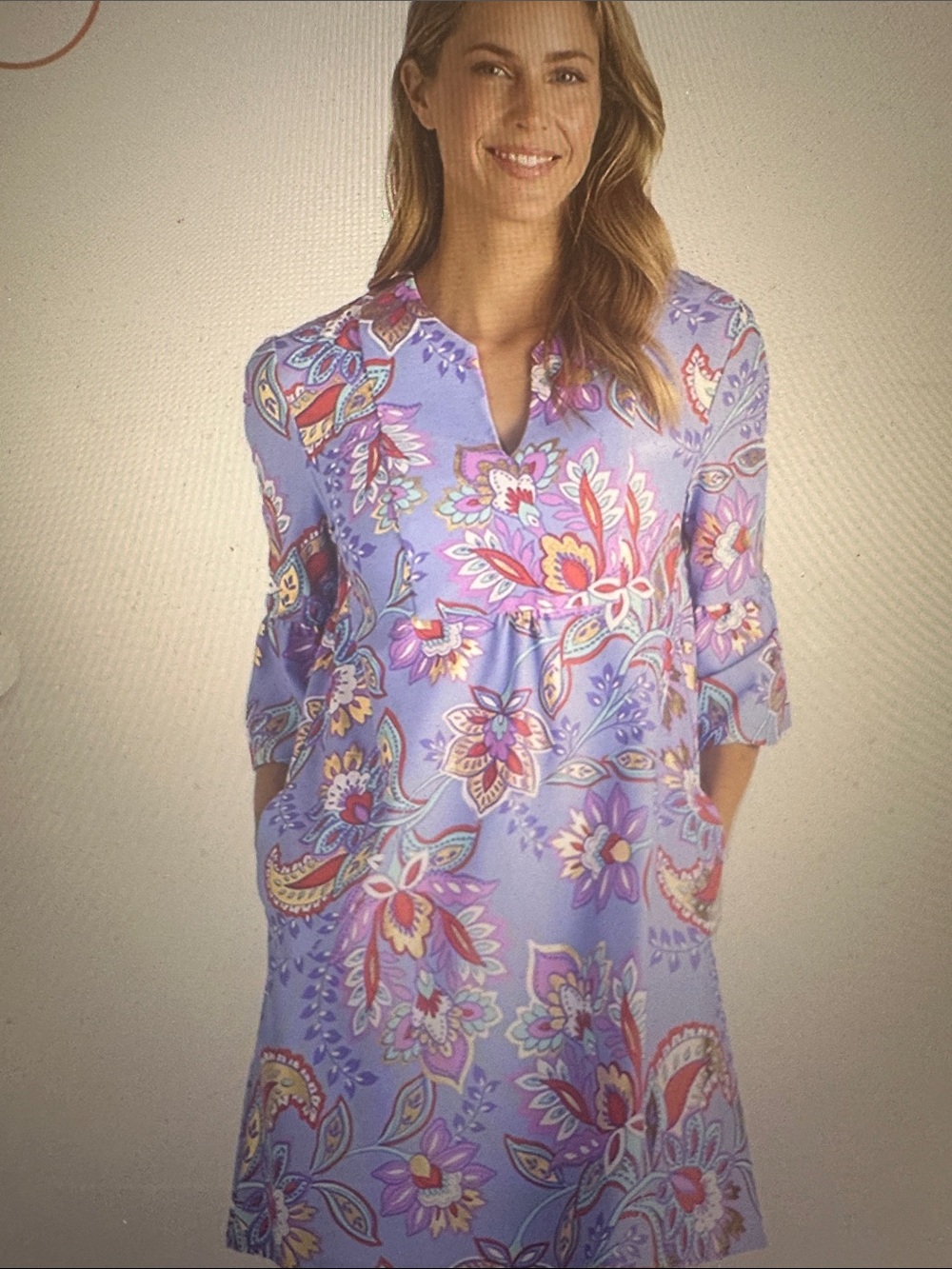 Jude Connally Lavender Paisley Floral Gilded Dress, New, Size extra small